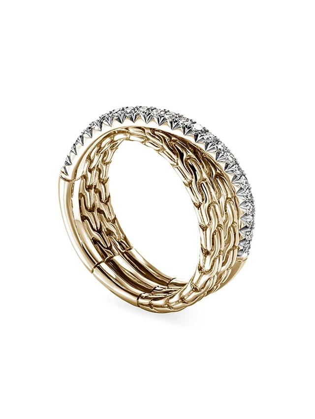 Womens JH Essentials 14K Yellow Gold & 0.35 TCW Crossover Ring Product Image