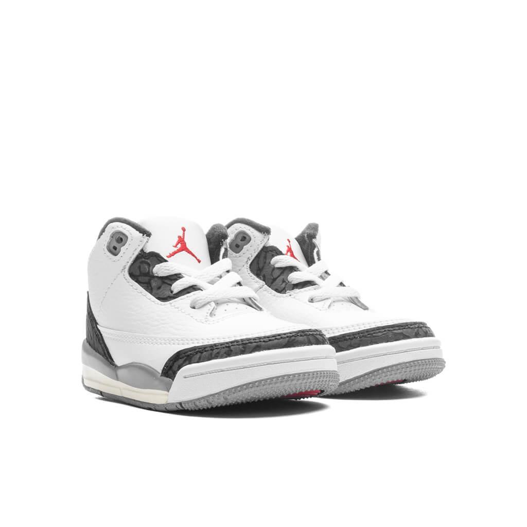 Air Jordan 3 Retro (TD) - Summit White/Fire Red/Cement Grey Male Product Image