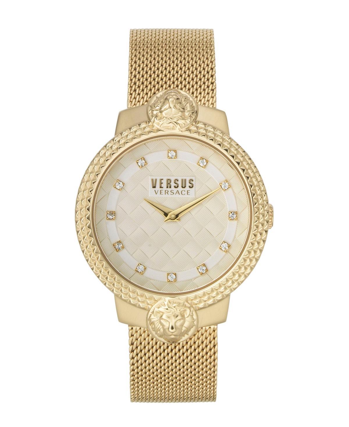 Versus Versace Womens Mouffetard Two Hand Gold-Tone Stainless Steel Watch 38mm - Gold Product Image