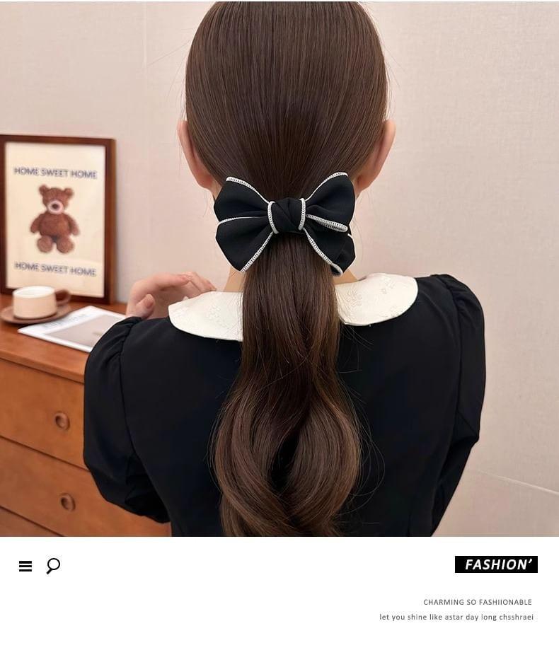 Piped Bow Hair Claw Clip Product Image