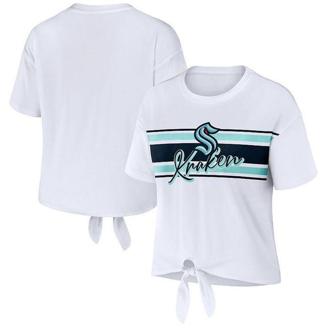 Womens WEAR by Erin Andrews White Seattle Kraken Front Knot T-Shirt Product Image