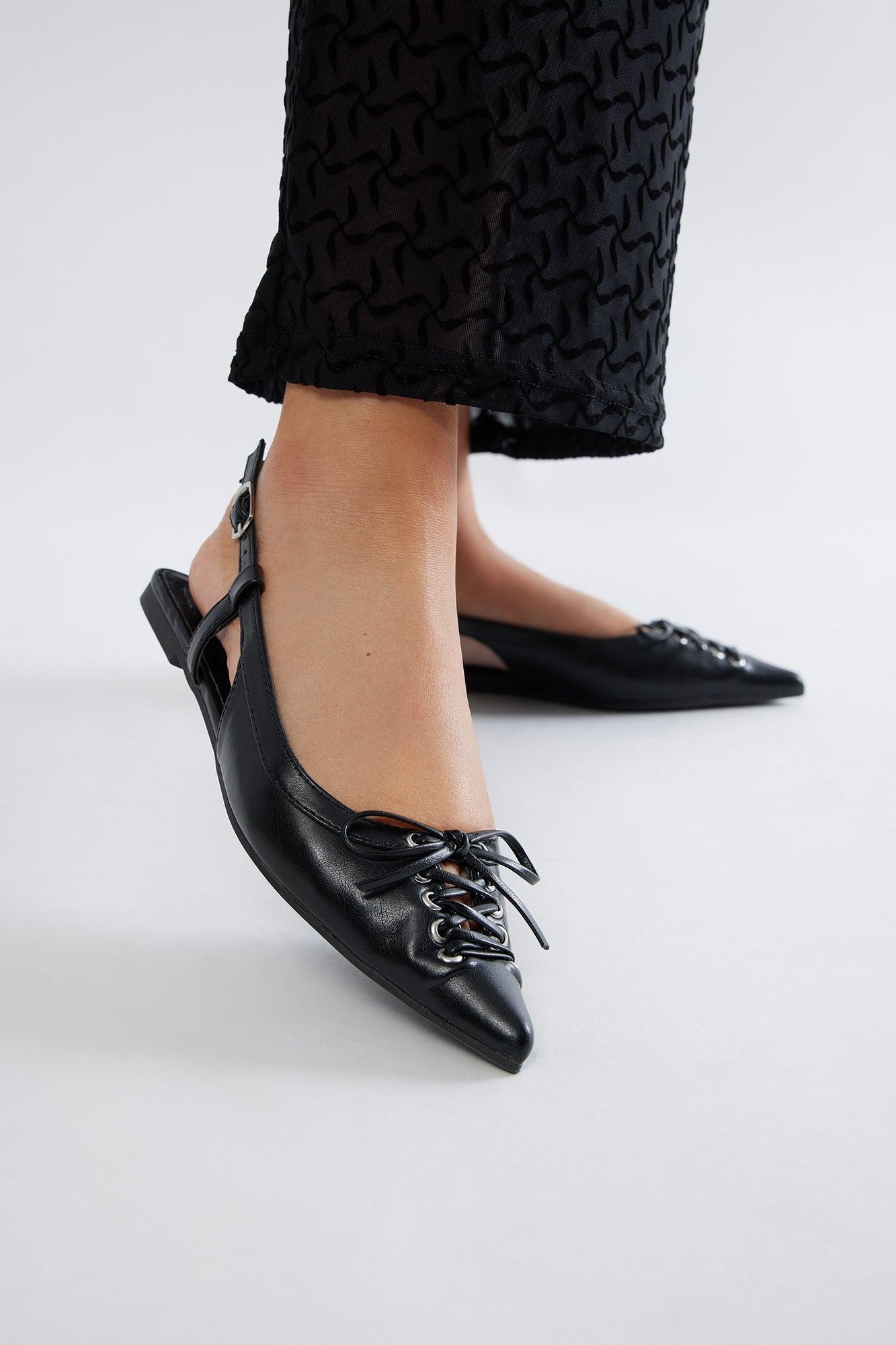 Ash Slingback Flats - Black Product Image