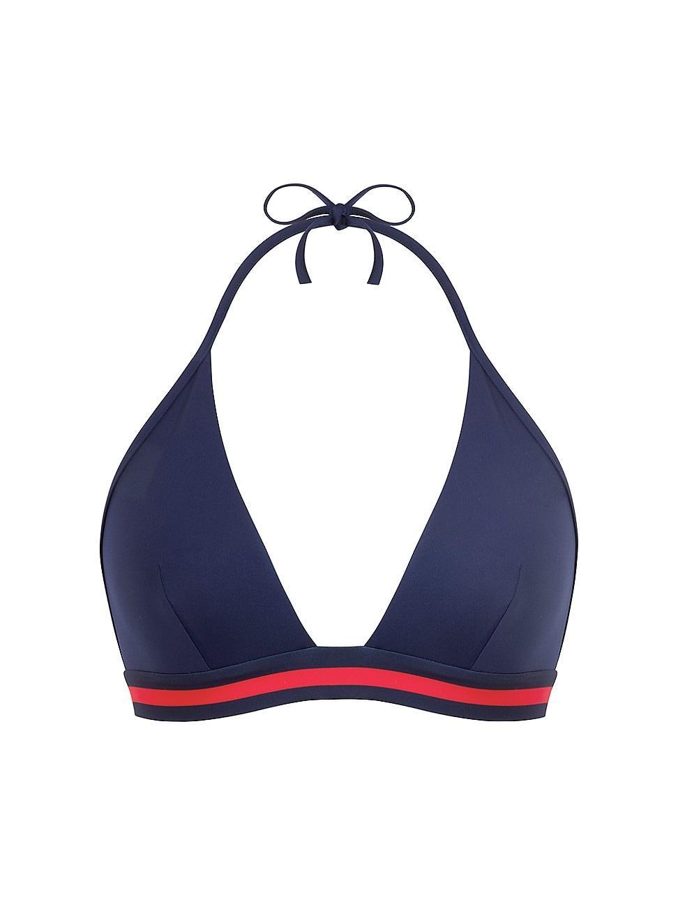 Womens Striped Triangle Bikini Top Product Image