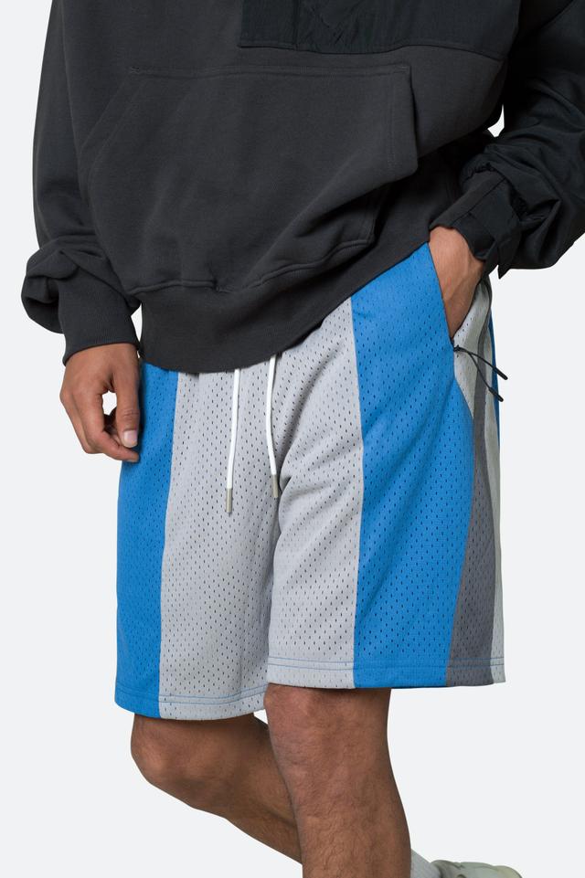 Mesh Paneled Shorts - Blue/Grey Product Image