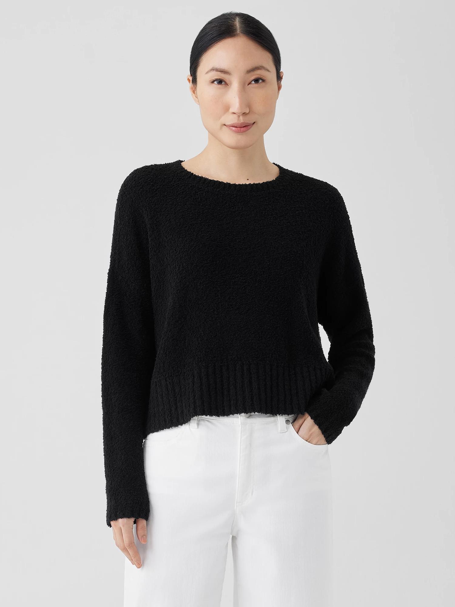 EILEEN FISHER Cotton Fluff Crew Neck Topfemale Product Image