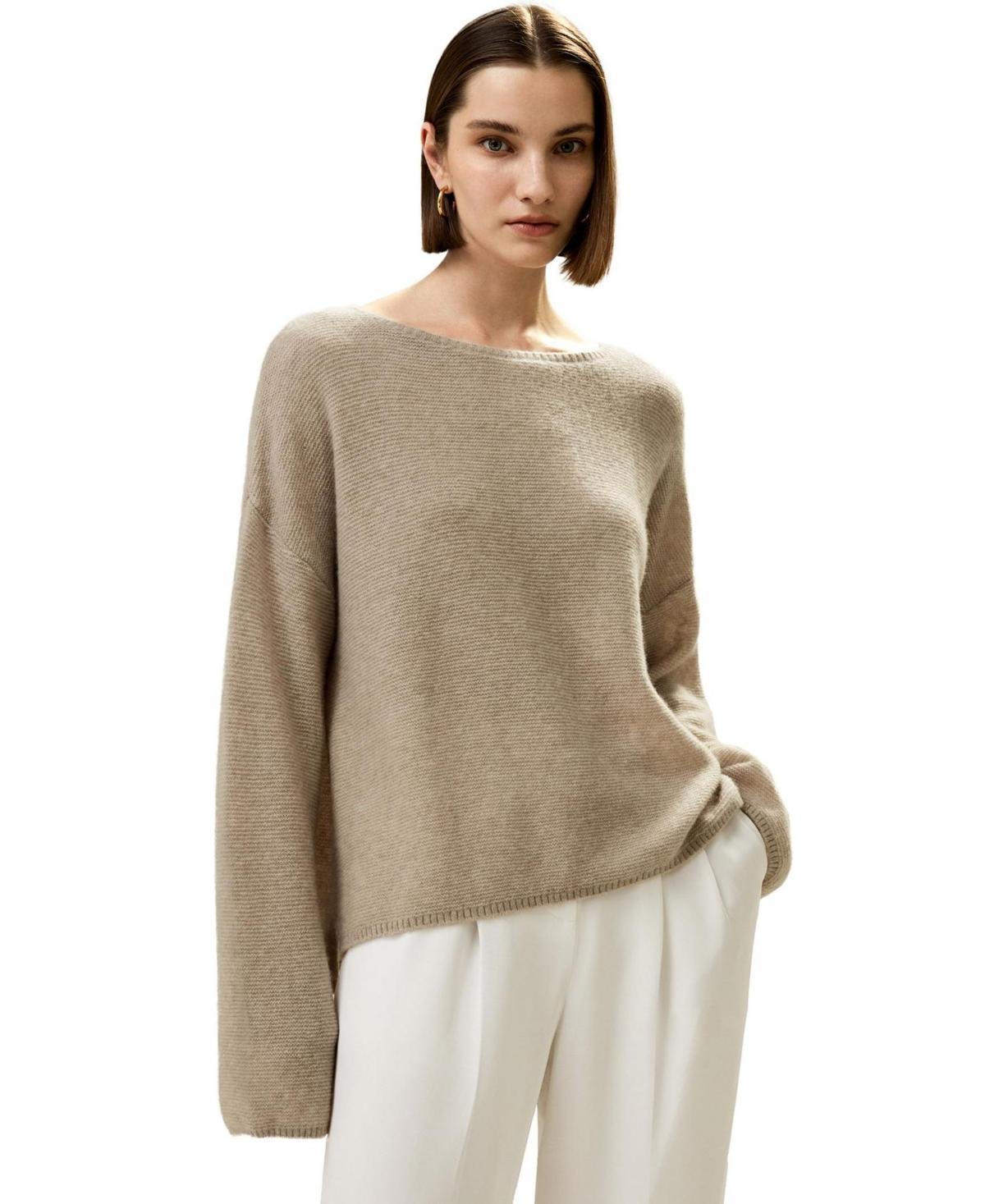 Lilysilk Womens Relaxed Fit Drop-Shoulder Silk Cashmere Blend Sweatshirt for Women Product Image