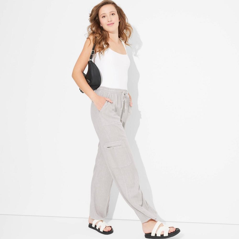 Womens Mid-Rise Wide Leg Vacation Cargo Pants - Wild Fable XS Product Image