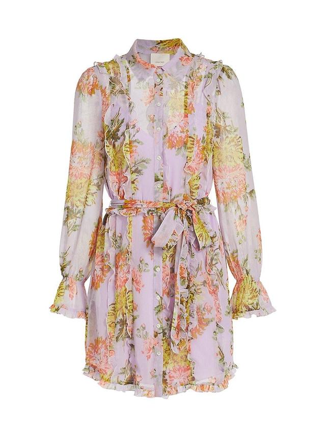 Womens Estelle Faded Chrysanthemum Chiffon Minidress Product Image