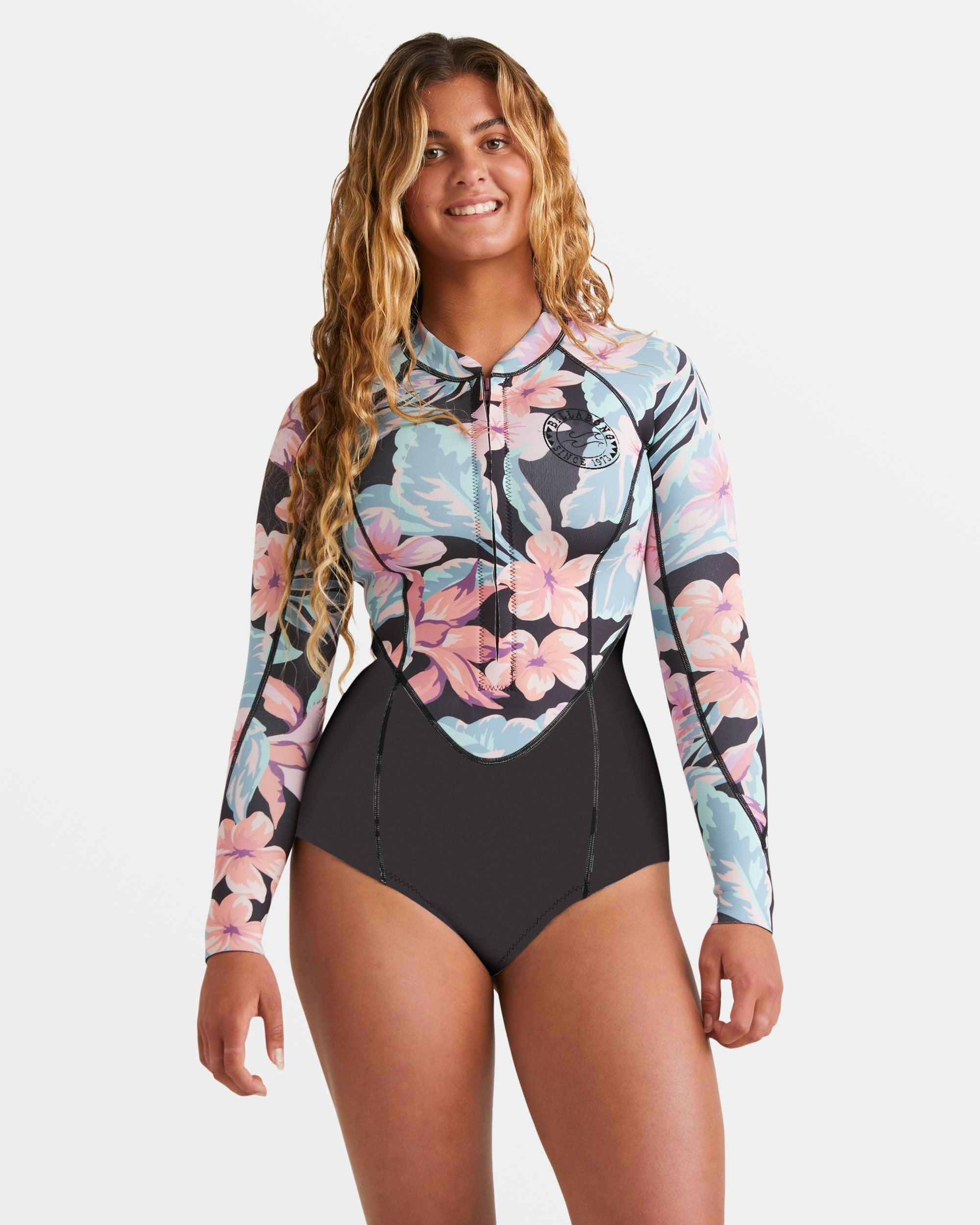 2/2mm Salty Dayz Natural Upcycler Front Zip Long Sleeve Springsuit - Nights In Paradise Female Product Image