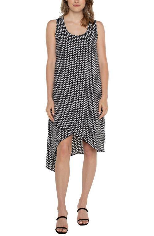 Liverpool Los Angeles Sleeveless U-Neck Dress with Asymmetric Hem White Dot) Women's Dress Product Image