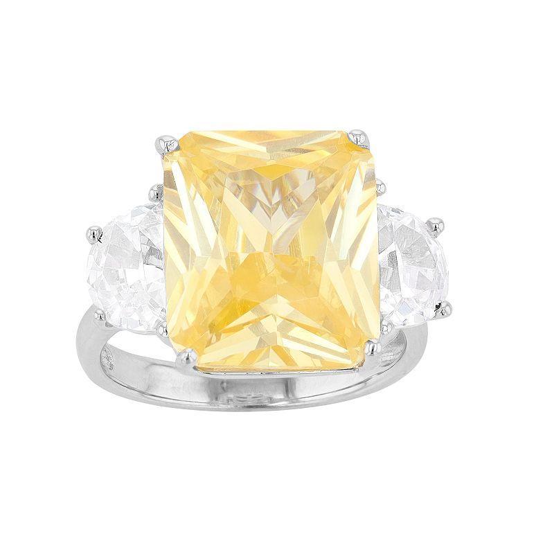 Rosabella Sterling Silver Yellow & White Cubic Zirconia Ring, Womens Product Image