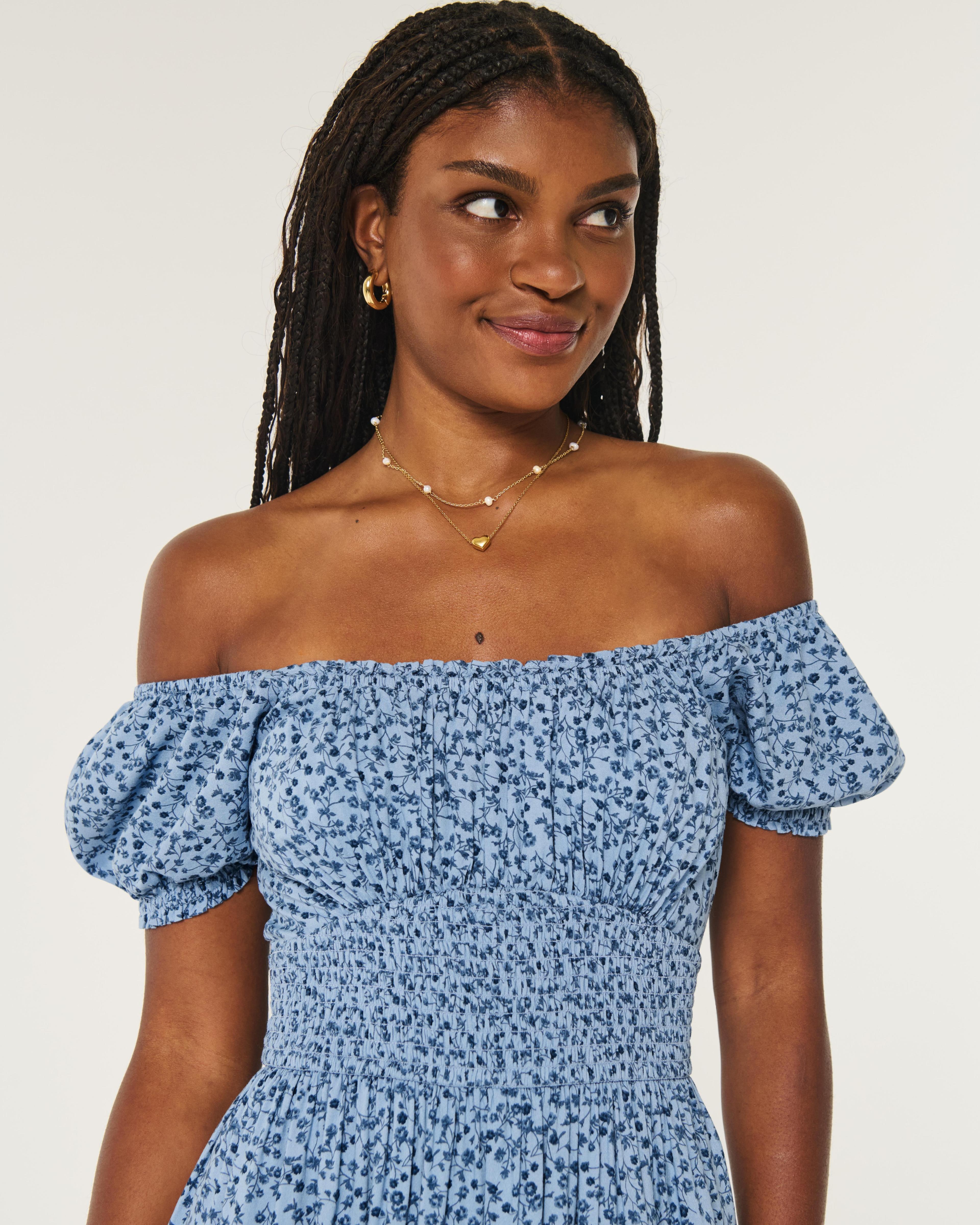 Hollister Saidie Short-Sleeve Tie-Back Midi Dress Product Image