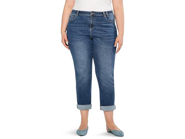 NIC+ZOE Cuff Straight Leg Girlfriend Jeans Product Image