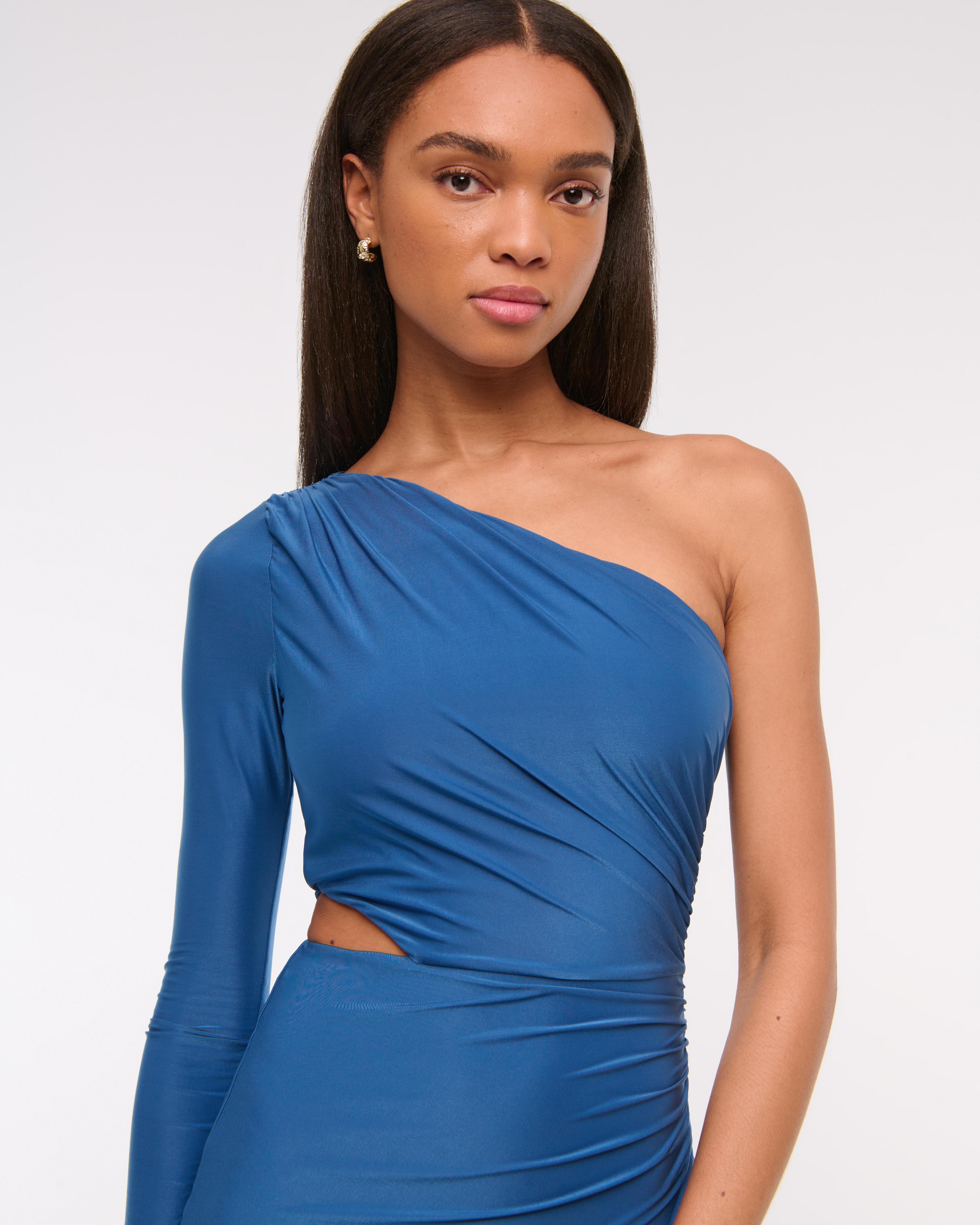 One-Shoulder Draped Maxi Dress Product Image