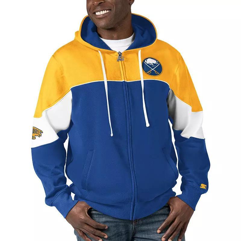 Mens Starter Royal/Gold Buffalo Sabres Power Forward Full-Zip Hoodie Product Image