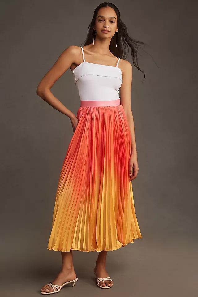 Mac Duggal Ombre Plissé Midi Skirt Product Image