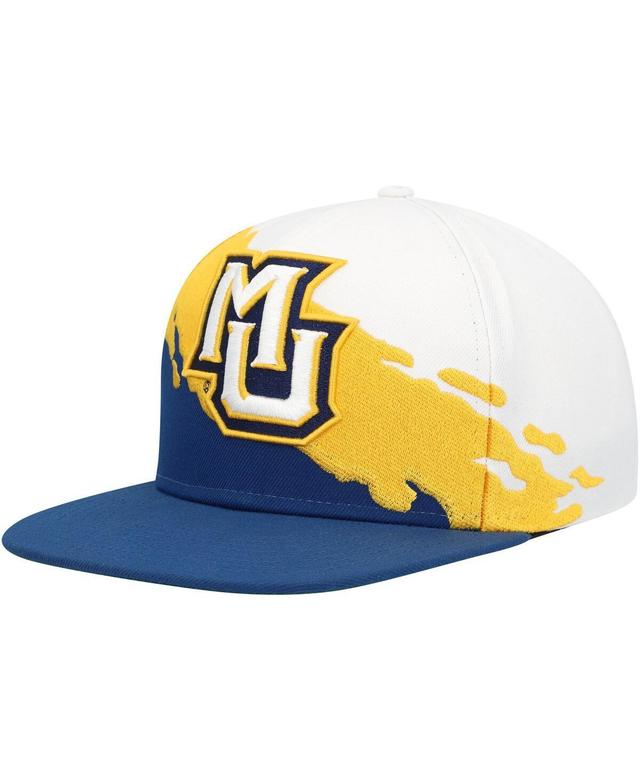 Mens Mitchell & Ness Navy/White Marquette Golden Eagles Paintbrush Snapback Hat, Mrq Blue Product Image