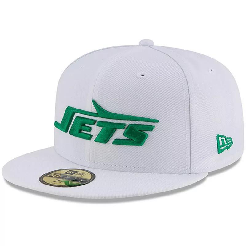 Mens New Era White New York Jets Throwback Logo Omaha 59FIFTY Fitted Hat Product Image