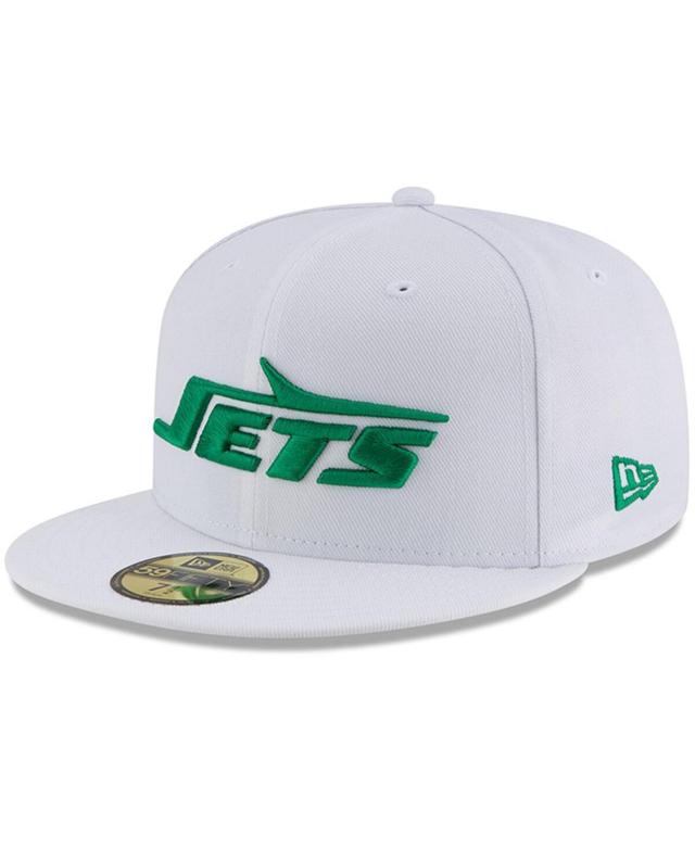 Mens White New York Jets Throwback Logo Omaha 59FIFTY Fitted Hat Product Image