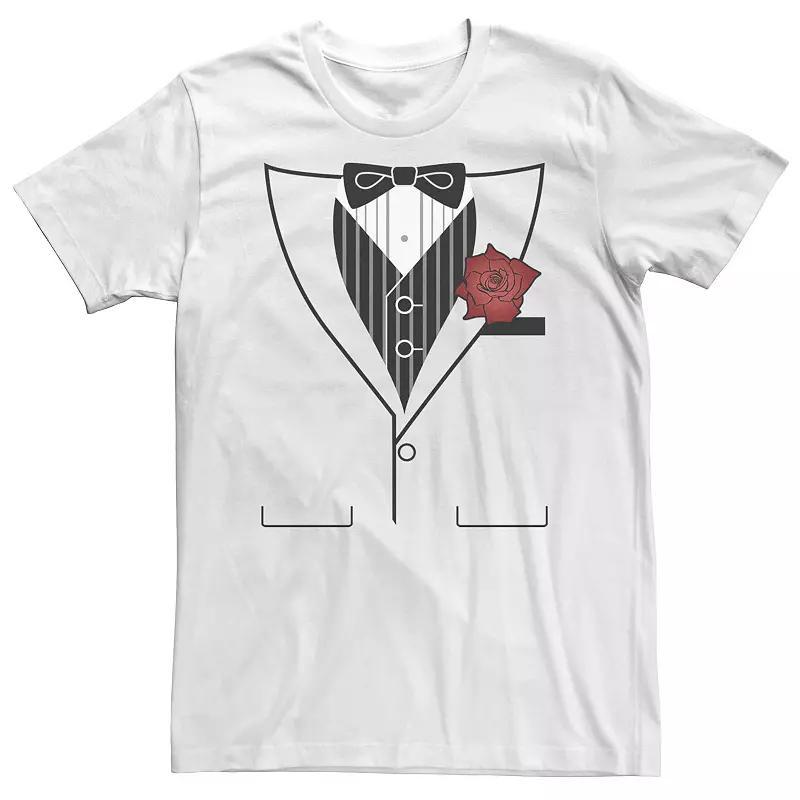 Big & Tall Tuxedo Outline Rose Funny Costume Tee, Mens Product Image