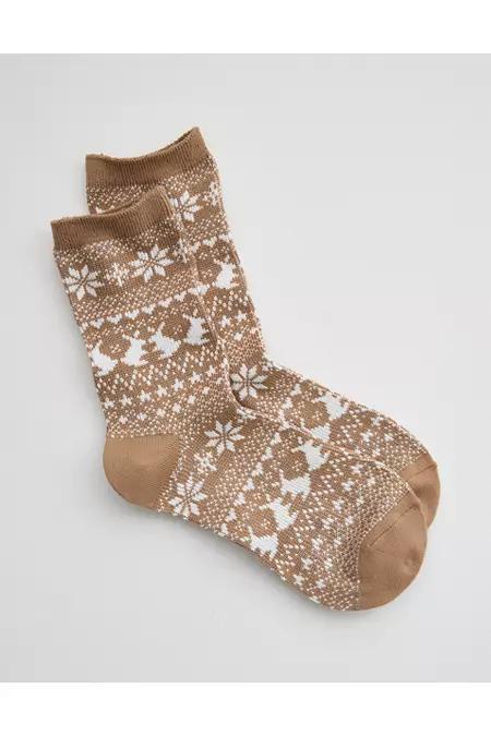 Aerie Fairisle Brushed Crew Socks Women's Product Image