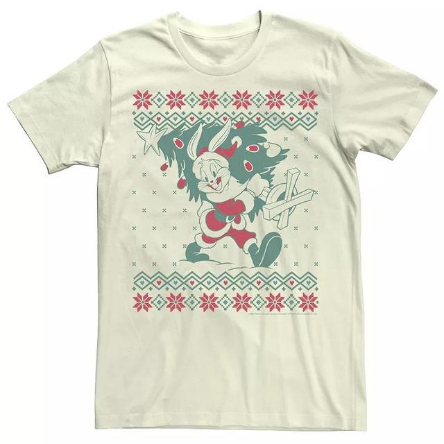 Mens Looney Tunes Christmas Bugs Bunny Ugly Sweater Tee Product Image
