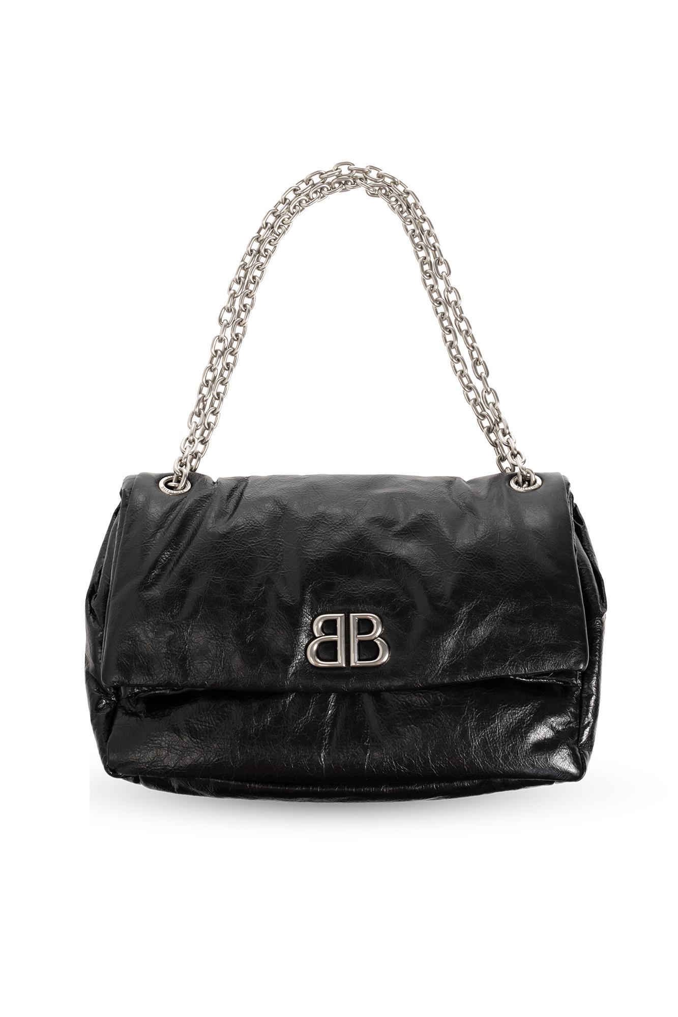 BALENCIAGA Monaco Large Shoulder Bag In Black Product Image