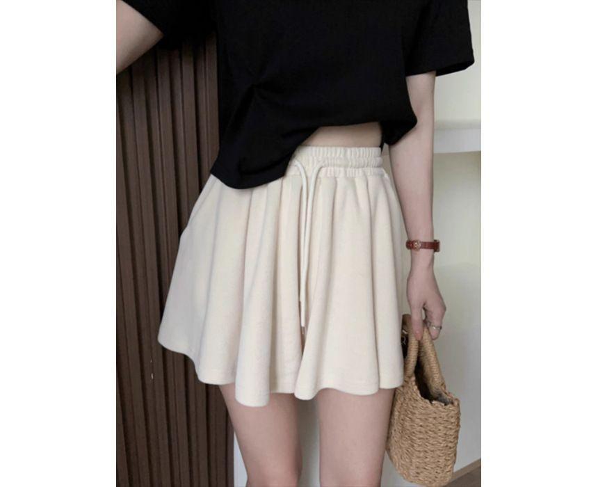 High Waist Plain A-Line Skort Product Image