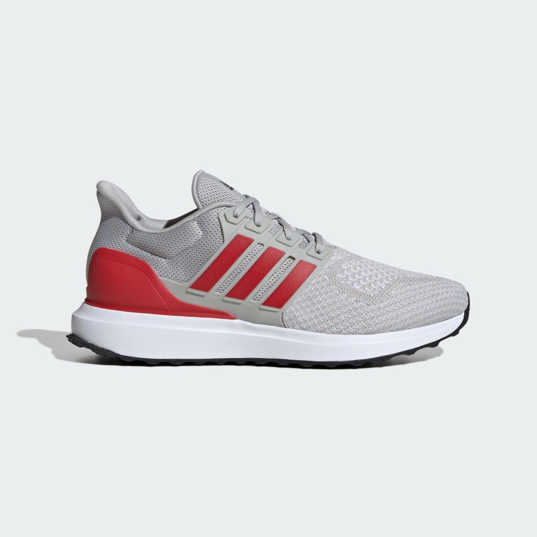 Mens adidas Ubounce DNA Athletic Shoe - Grey / Better Scarlet / Black Product Image