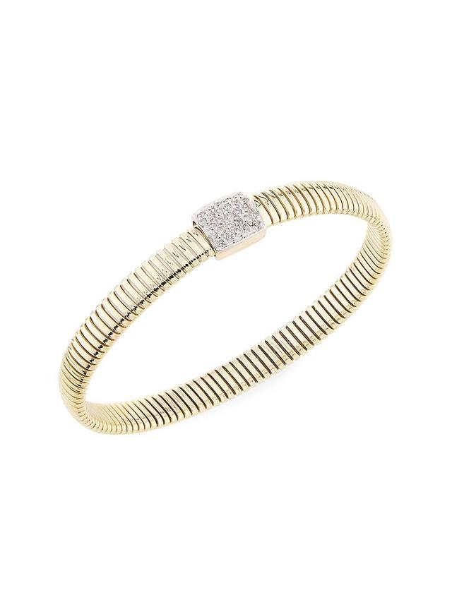 Womens 14K Yellow Gold & 0.25 TCW Diamond Tubogas Bangle Product Image