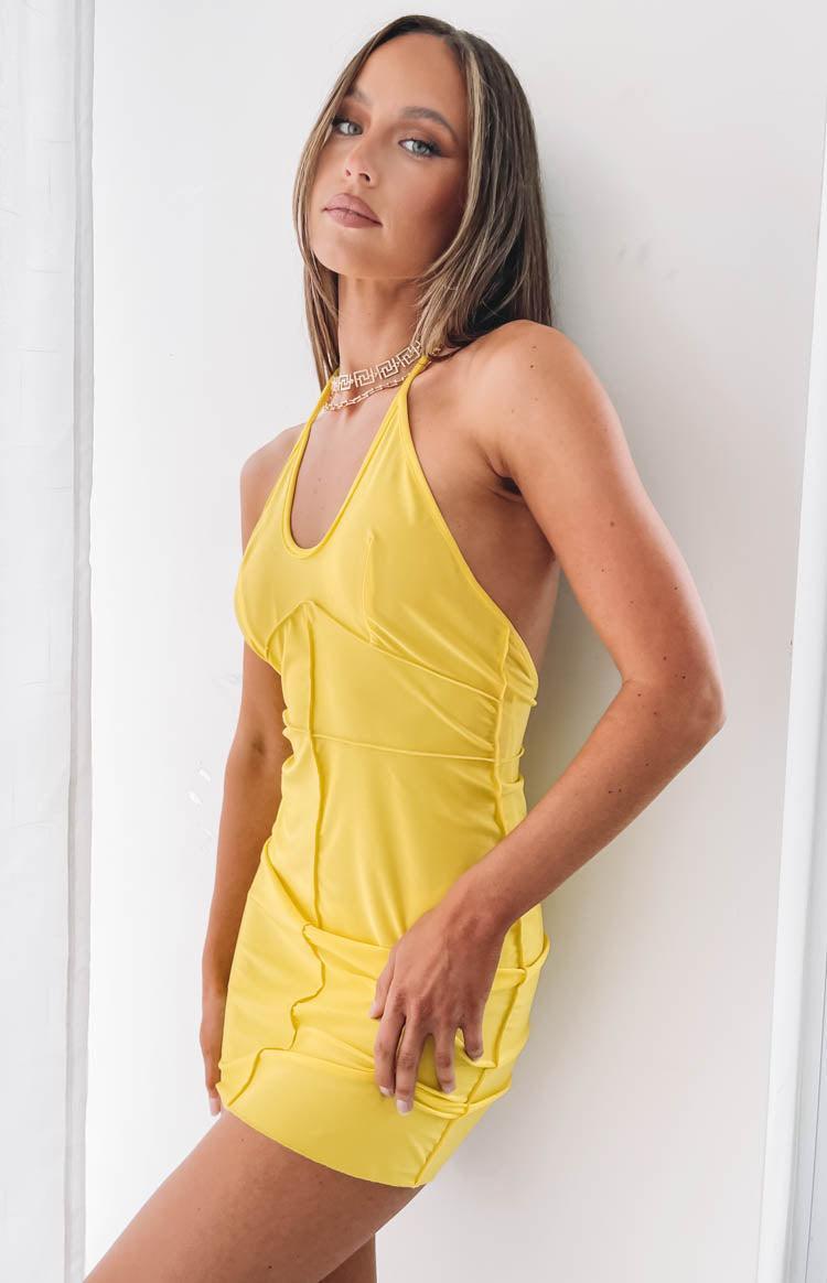 Tillie Halter Mini Dress Yellow Product Image