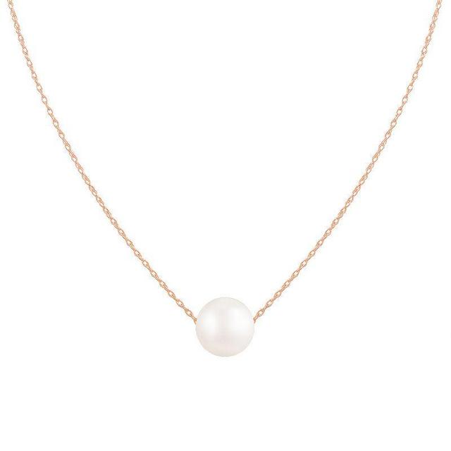 14k Rose Gold Slider Freshwater Cultured Pearl Necklace, Womens 14k Pink Product Image