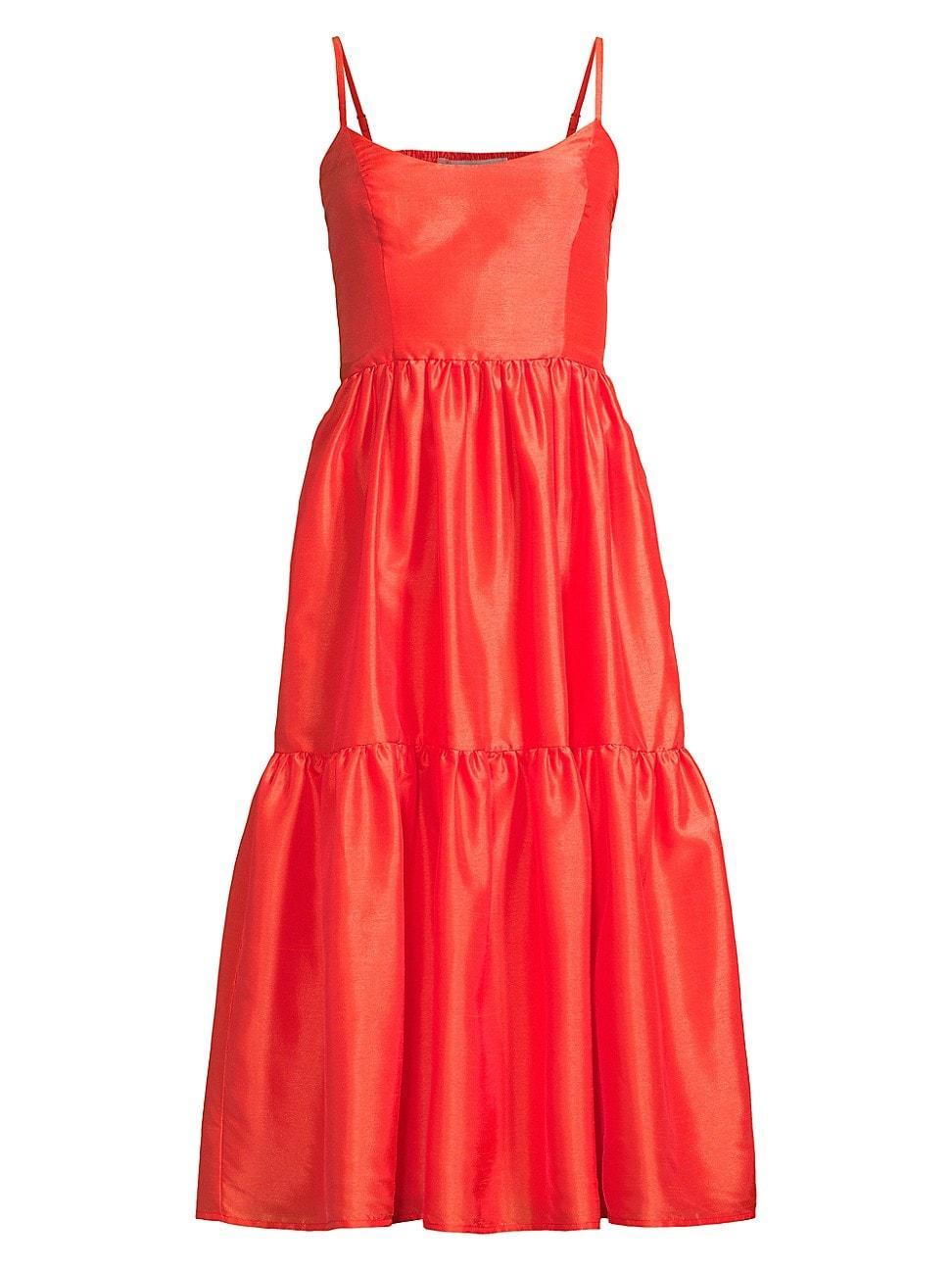 Womens Tommy Taffeta Tiered Midi-Dress product image