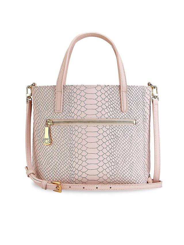 Womens Billie Python-Embossed Leather Crossbody Tote Product Image