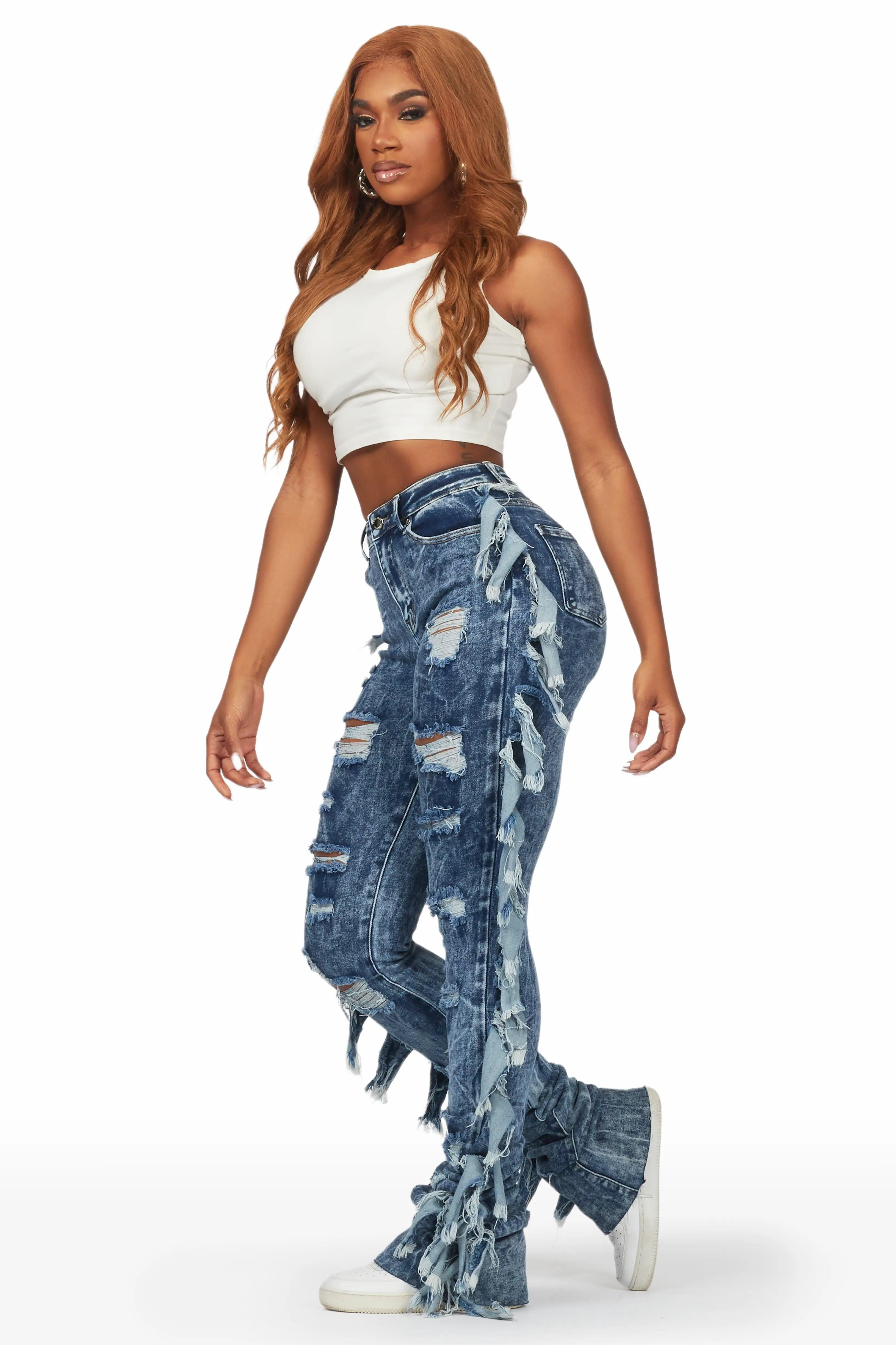 Cataleya Acid Wash Super Stacked Jean Female Product Image