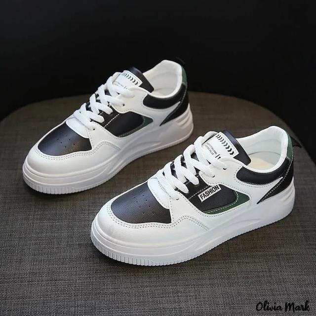 Olivia Mark – Mesh Low-Top Casual Shoes with Thick Sole and Breathable Plate Shoes Product Image