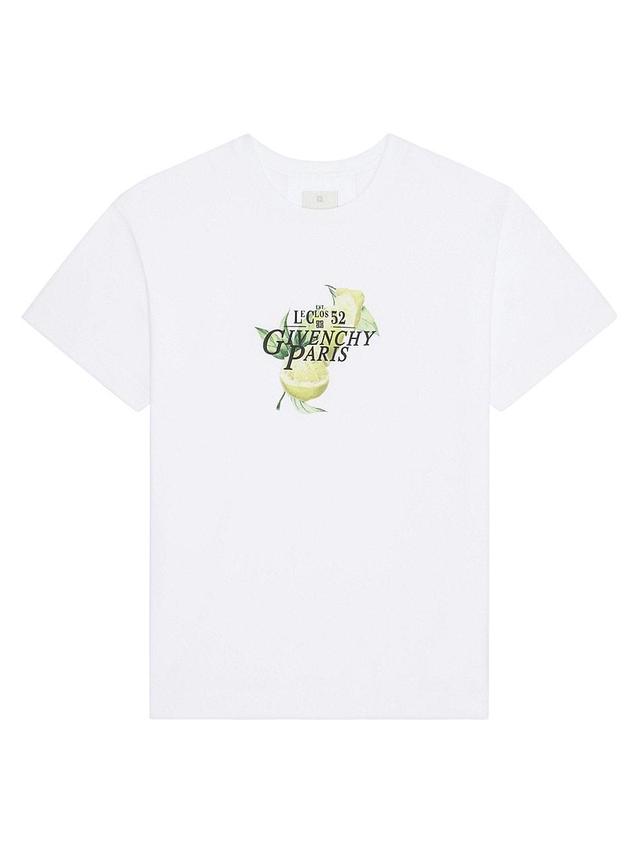 Mens T-Shirt in Cotton with Lemons Print Product Image