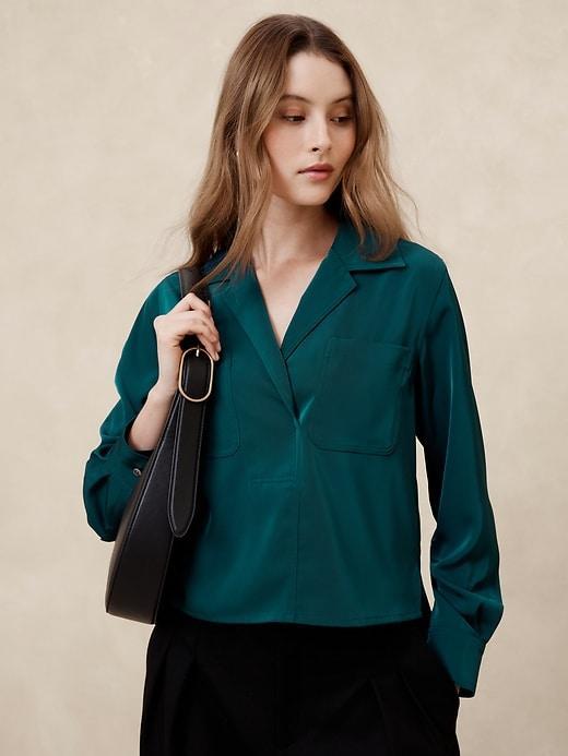 Silky Popover Blouse Product Image