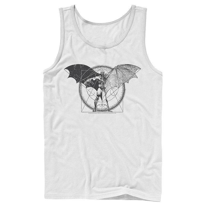 Mens DC Comics Batman Half Skeleton Sketched Poster Tank Top Athletic Grey Product Image