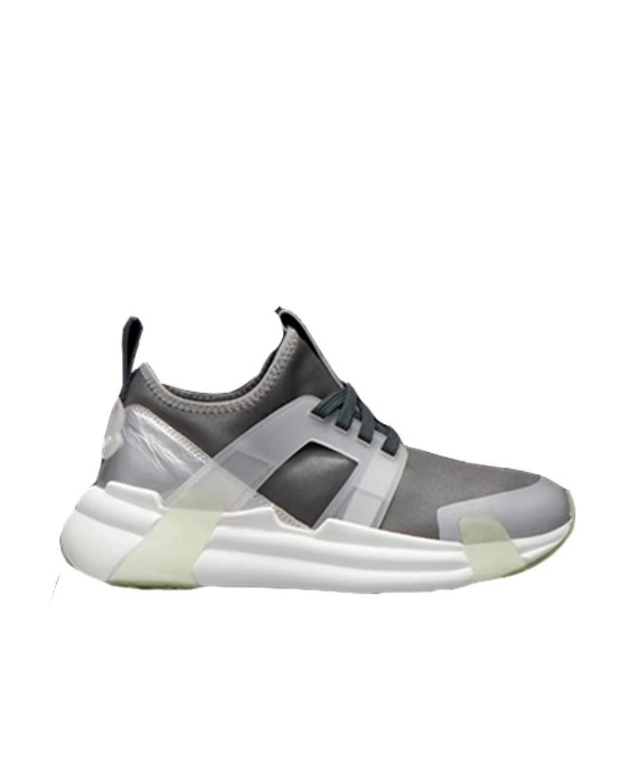 MONCLER Lace Up Sneakers In Gray Product Image