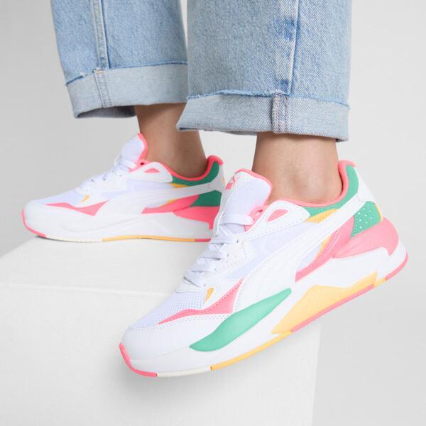 PUMA X-Ray Speed Wide Women's Shoes in White/Sunset Glow/Jade Frost Product Image