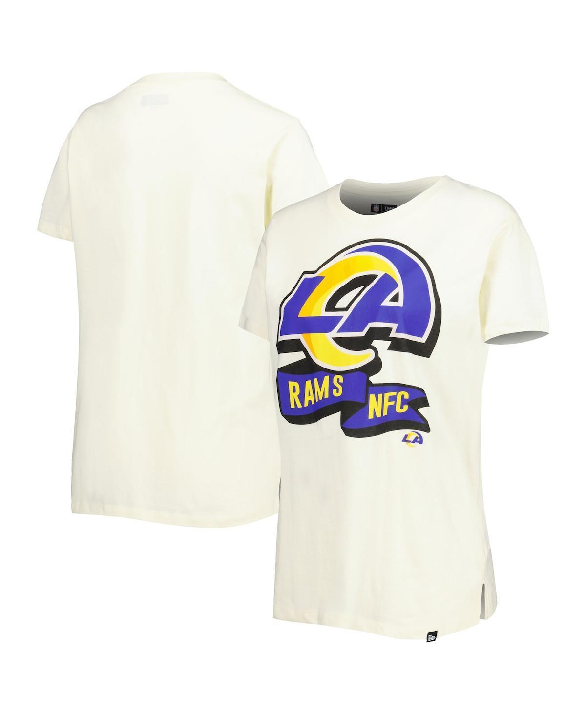 Womens New Era Cream Los Angeles Rams Chrome Sideline T-shirt Product Image