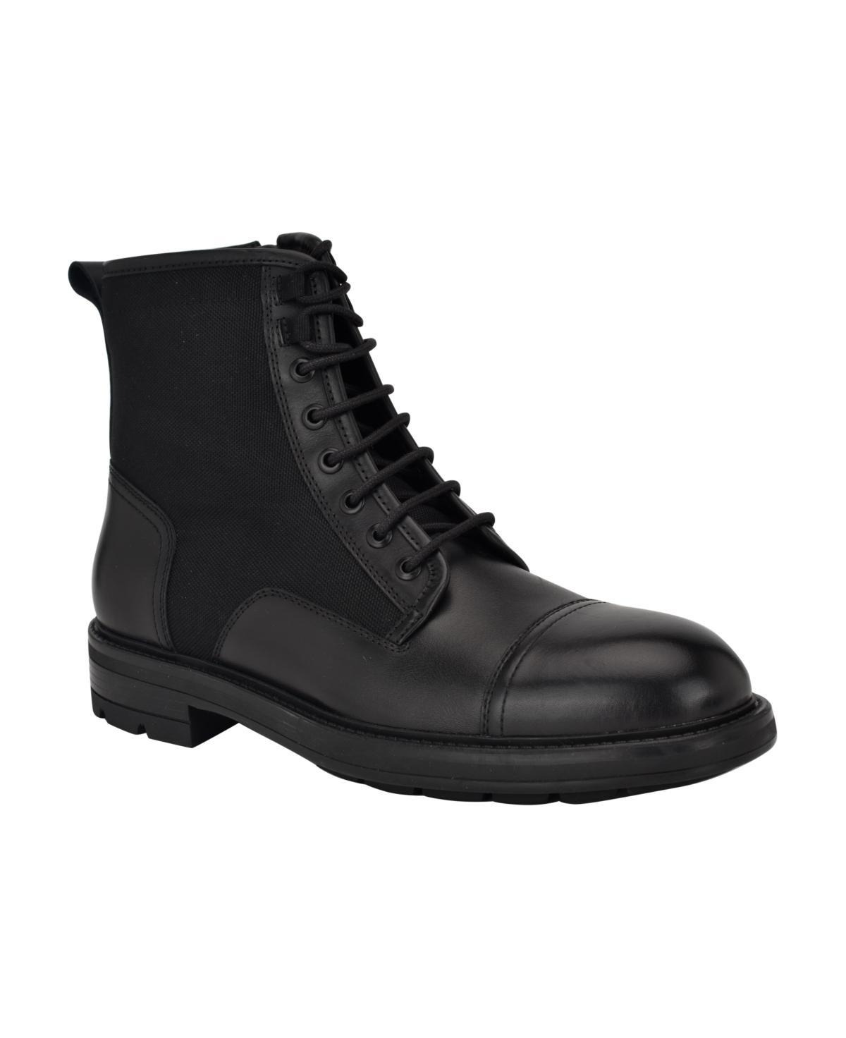 Calvin Klein Domly Leather) Men's Lace-up Boots Product Image