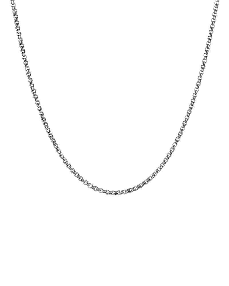 Mens Sterling Silver & Titanium Box Chain Necklace Product Image