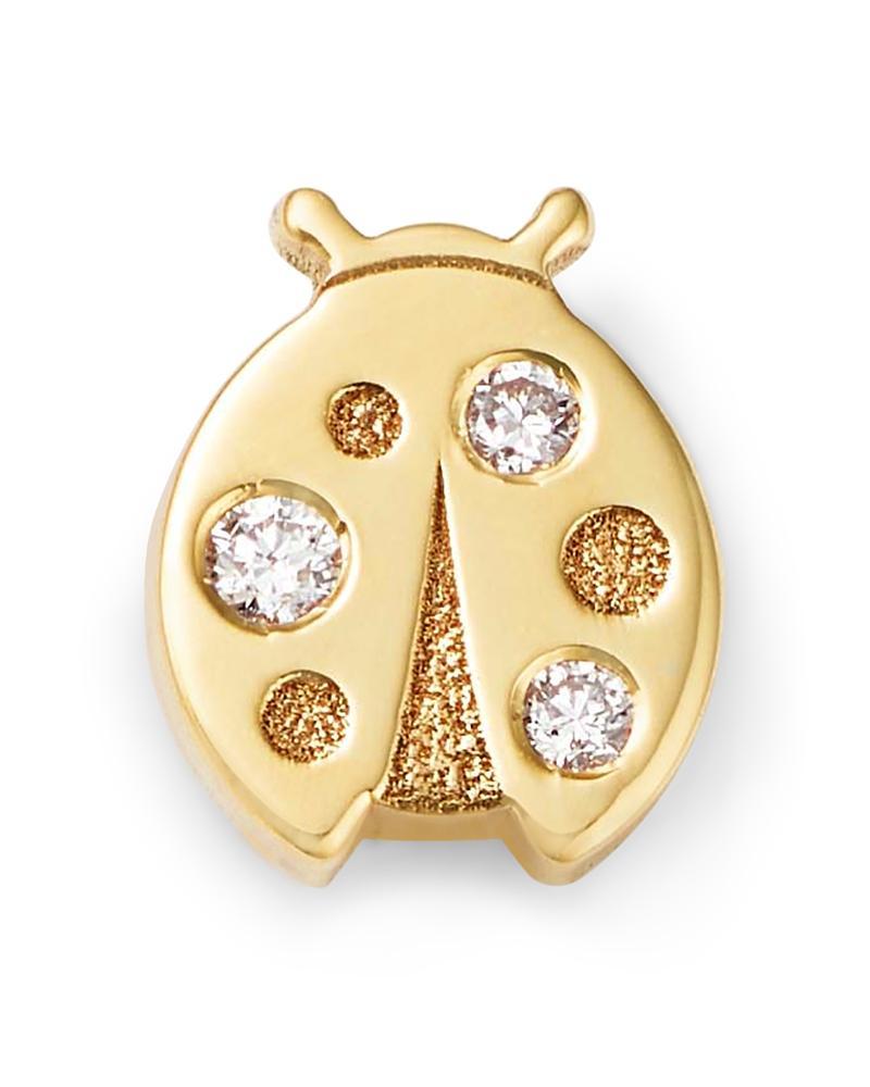 Womens Itty Bitty Symbols 14K Yellow Gold Single Ladybug Stud Earring Product Image