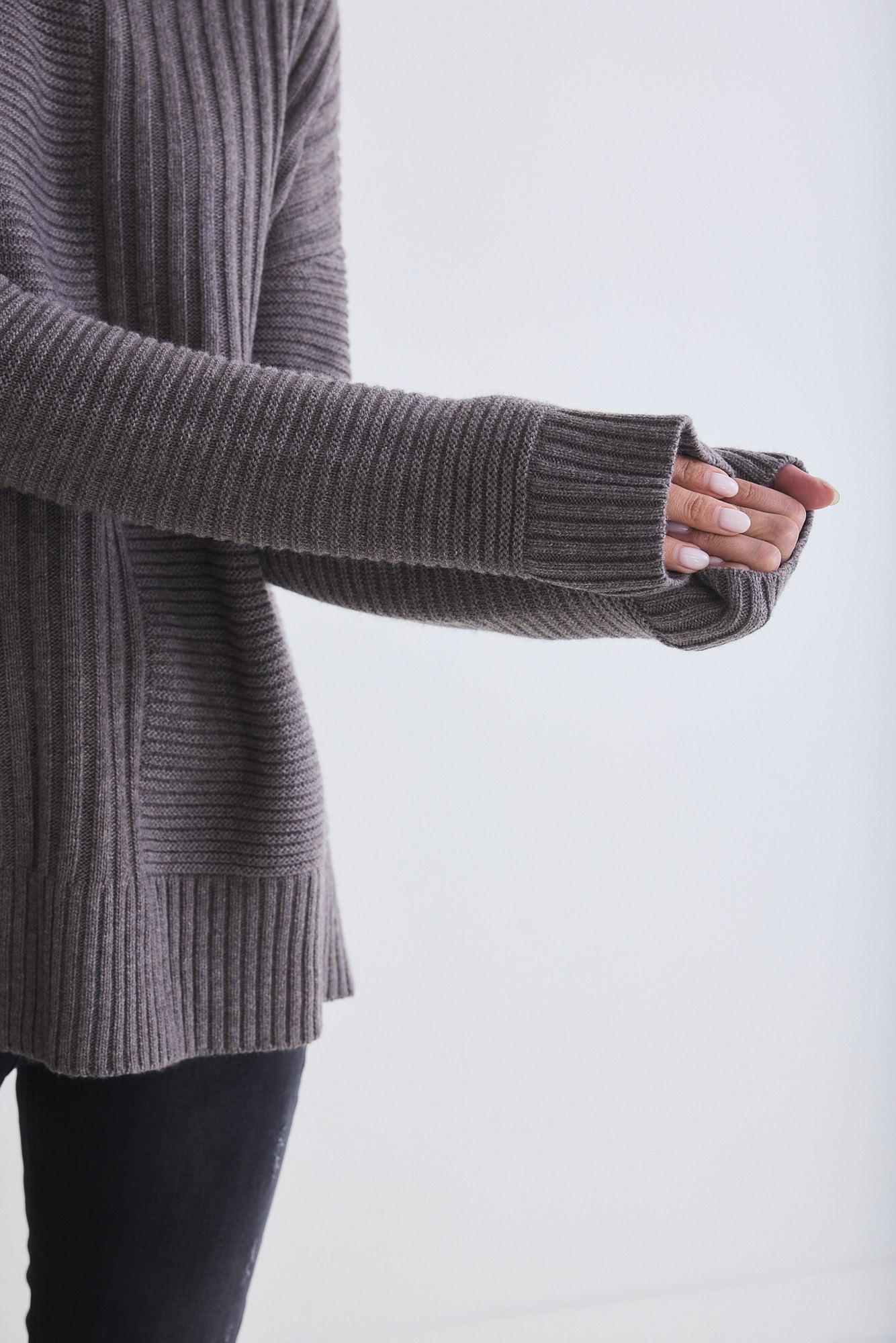 Oversized Mixed Knit Sweater Product Image