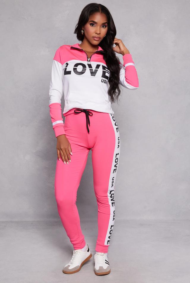 Womens Love USA Drawstring Joggers Product Image