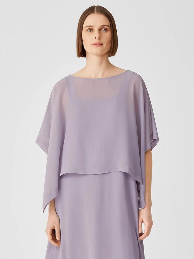 EILEEN FISHER Sheer Silk Georgette Ponchofemale Product Image