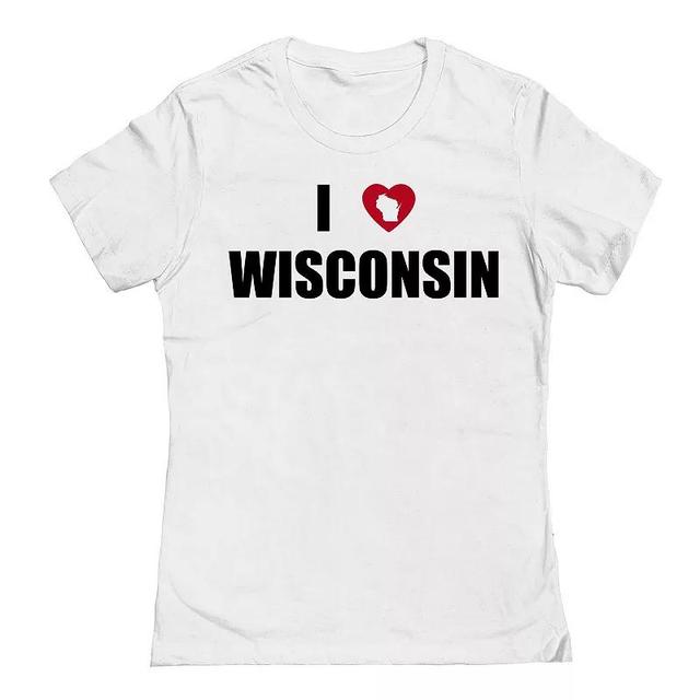 Juniors I Heart Wisconsin Graphic Tee, Womens Product Image