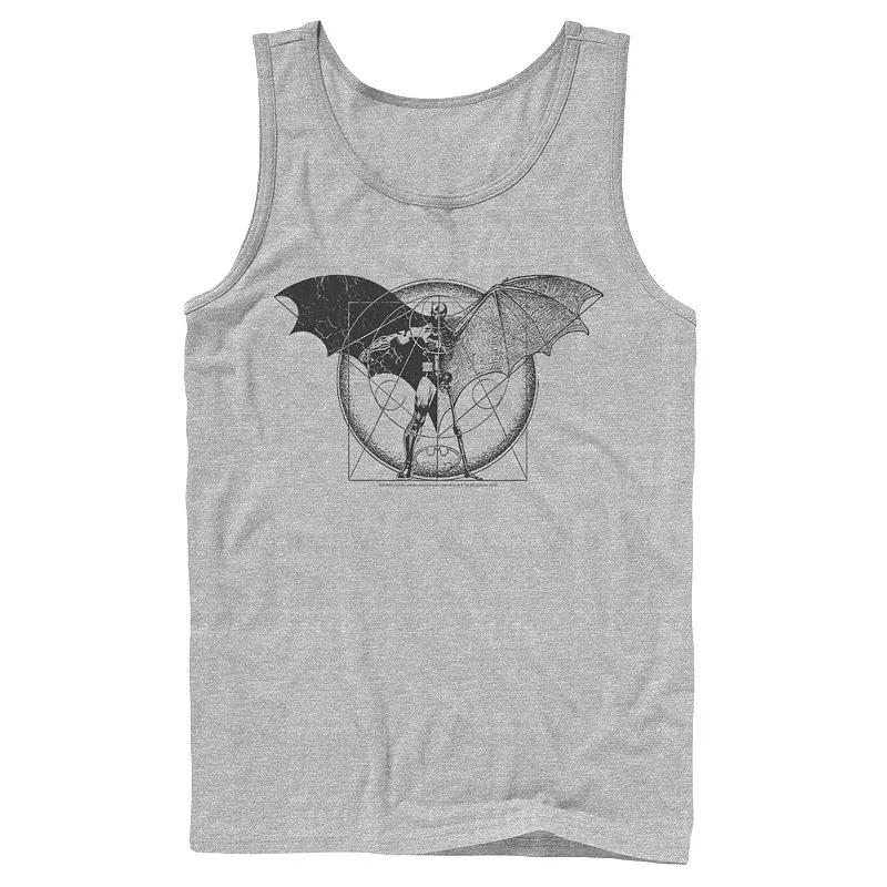 Mens DC Comics Batman Half Skeleton Sketched Poster Tank Top Athletic Grey Product Image